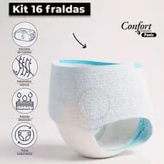 Kit 16 Fraldas Geriátrica Unissex Calcinha/Cueca Pacote Descartável Confort Master Pants