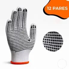 12 Pares Luva De Proteção Pigmentada Epi Tricotada 6 Fios Resistente Segurança