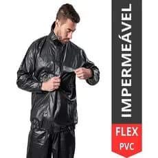 Conjunto Capa Chuva  PVC Moto Impermeável Com Gola