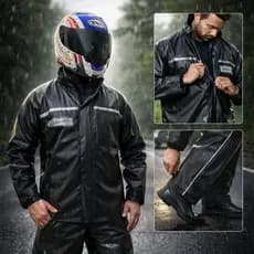 Conjunto Capa Chuva Moto Emborrachada Impermeável Com Gola Flex Motoboy  Entregador Motoqueiro