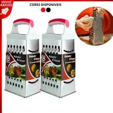 Kit Com 6/10/15 Ralador 4 Faces 21cm 8" Aço Inox Multiuso para Queijo, Legumes e Verduras