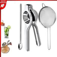 Espremedor de Limão Peneira Colher de Suco 30 cm Aço Inox Resistente para Cozinha Restaurante
