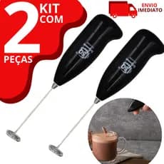 Kit 2 Misturadores de Bebidas em Geral Mini Mixer Misturador Elétrico Sucos Milkshakes Leites Bebida