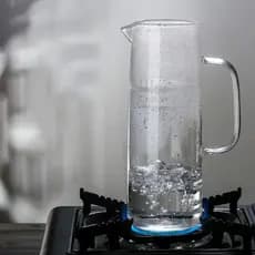 Jarras de Vidro Borossilicato com Tampa de Bambu para Suco Água 1,1litro