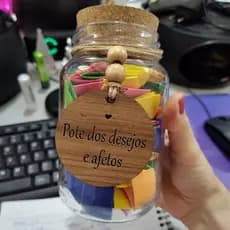 Pote de Vidro Mantimento e Pingente Personalizado