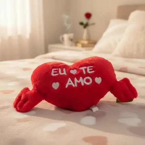 Coração De Pelúcia 32cm Presente Romântico Dia Dos Namorados