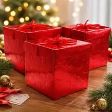 Kit 3 Caixa Presente 15x15x15 Papel Resistente Embalagem Elegante Mesma Cor Sortidos