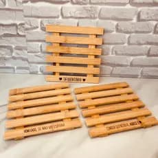 Kit 3 Descansos De Panela Protetor Térmico De Bambu Cozinha Decorada