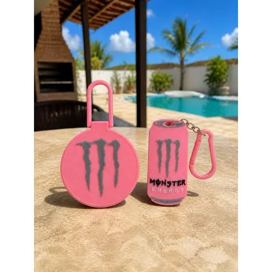 kit tampa e chaveiro abridor de lata Monster viralizado do momento