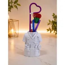 Porta caneta jaleco área veterinária pet presente decoração de mesa