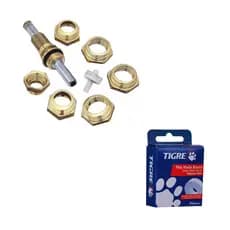 Kit Reparo Salva Registro Pressão Chuveiro Universal Metal + Fita Veda Rosca Tigre 18mm X 10 Metros
