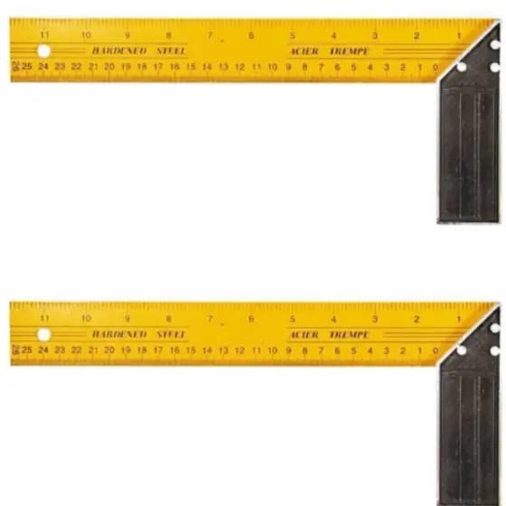 Kit 2 Esquadro Alumínio 30cm Com Cabo De Metal 90º PARA PEDREIRO construção civil acier trempe