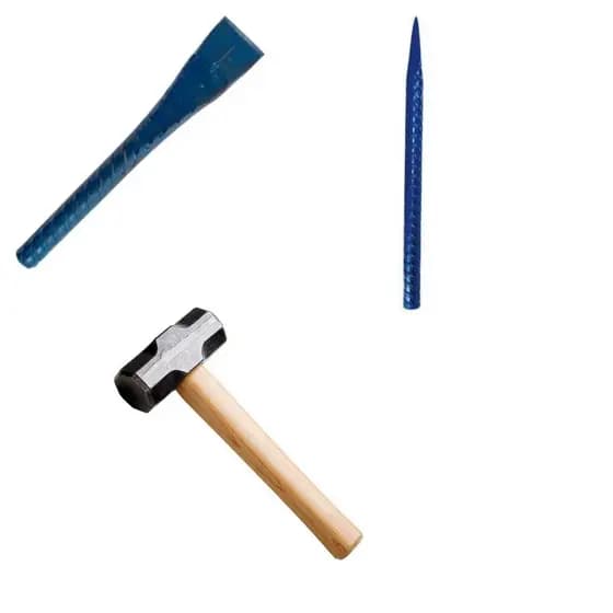 Kit 1 Marreta 1,5kg + 1 Ponteiro 5/8x10 + 1 Talhadeira 3/4x10