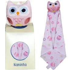 Naninha para Bebê Corujinha Rosa