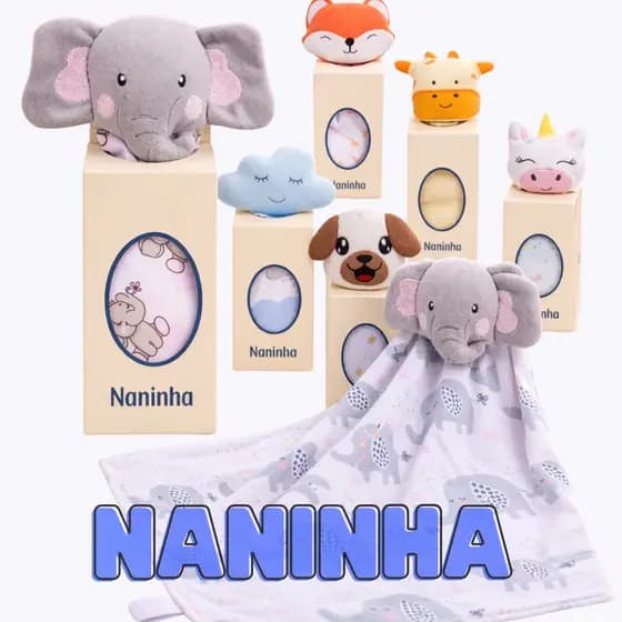 Kit de Naninha com Prendedor de Chupeta para Bebê Menina e Menino 3 Peças Luxo Promoção