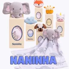 Kit de Naninha com Prendedor de Chupeta para Bebê Menina e Menino 3 Peças Luxo Promoção