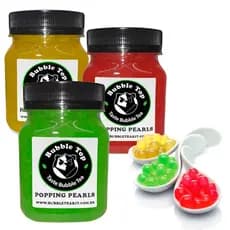 kit 3 Bubble Tea - chá Tea fruit Mix Boba Poba Suco Bolinhas Gelatinosas Top