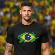 Camiseta Bandeira Brasil Em Algodão Torcedor Brasileiro Copa do Mundo