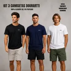 Kit 3 Camisetas Dourartti Minimalista Básica Caimento Unissex Alta Resistencia Conforto Qualidade