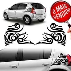 Adesivo Tribal Coluna Renault Sandero Stepway Preto