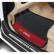 Jogo Soleira Detalhe Branca + Tapete Lado Vermelho Gm Onix