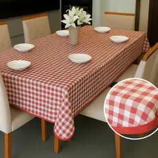 Toalha de Mesa Xadrez 4 - 6 - 8 - 10 - 12 Lugares Retangular Decoração
