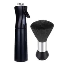 Kit Borrifador Spray Névoa Pulverizador 300ml + Espanador Lino Cerdas Naturais