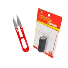 Kit Entrelace 1 Rolo Linha 10 Metros C/ 3 Agulhas Para Mega Hair + Tesourinha Arremate
