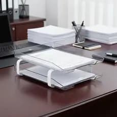 Caixa Bandeja Correspondência Organizadora Dupla Cristal Sustentável com Estilo