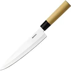 Faca Do Chef Aço Inox Samurai Brinox Sushi Cabo Madeira Corte Rapido Cortar Sashimi Peixe Carne