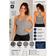 Blusa Feminina Fitness Costas Cruzadas (Casual / Esportivo)