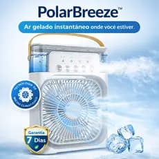 Ventilador Climatizador Portátil USB com Água e Gelo Mini Ar Condicionado Mesa Silencioso PolarBreeze