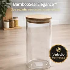 Pote Vidro Hermético 1800ml Tampa Bambu | Mantém Alimentos Frescos | Organizador Cozinha Moderna Luxo