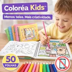Livro Colorir Infantil 50 Folhas Desenho Criança Educativo Brinquedo Anti Stress Menino Menina Color Kids™