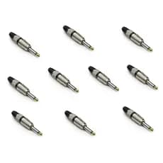 10 Un Plug P10 Guitarra, Plug Mono, Conector P10 Metal Prata , Laserdj