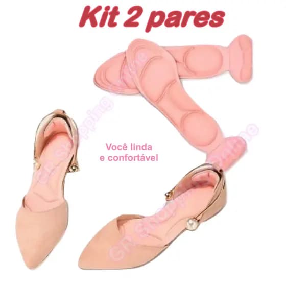Palmilha Para Salto Sapatilha Protetor Calcanhar 2 Pares