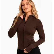 Jaqueta Blusa Feminina UV Gola Alta Suplex Confortável Moda Inverno