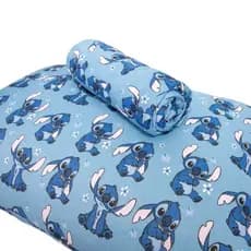 Kit Lençol Infantil Solteiro Premium Lilo Stitch Blue Quarto Kids Disney Original