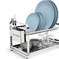 Escorredor de Pratos Inox 16 Pratos Design Moderno Louça Organização Cozinha