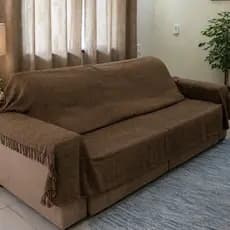 Capa Para Sofá Retrátil Manta Terracota Luxo Decoração 210 X 120CM