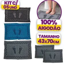 Kit 5 Toalha de Piso Tapete Para Banheiro Secagem Rápida Alta Absorção - ENVIO RÁPIDO