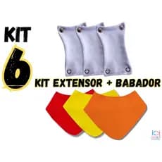 Kit Babador bandana + Extensor de body bebê de algodão