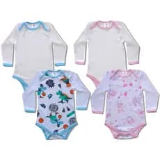 Kit 2 Bodies Manga Longa 100% Algodão Bebê Body Bodie Bori Bory Bebe Conjunto