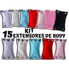 Kit 15 extensores de body bebê de 2 e 2 e 3 botões 100% algodão