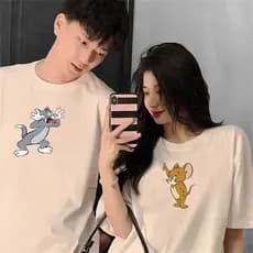 Kit casal 2 camisas kit mozão camisetas basicas Tom e Jerry unissex