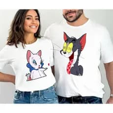 kit blusa camiseta casal namorados tom e jerry gata, presente namorada criativo
