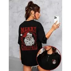 Camiseta Feminina Natalina 100% Algodão Estampa de Natal Premium Malha Confortável e Toque Macio Estilo Casual e Moderno