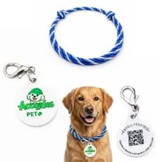 Coleira regulável para para cachorro e gato + TAG com QR code localização Pet varias cores
