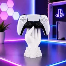 Suporte Controle PS5 Mão Rock Gamer | Holder DualSense Premium | Impressão 3D | Organize Setup Gamer