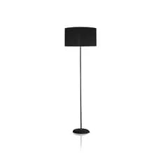 Luminária de chão preta com cúpula redonda. Design moderno, ideal para sala, escritório e decoração elegante